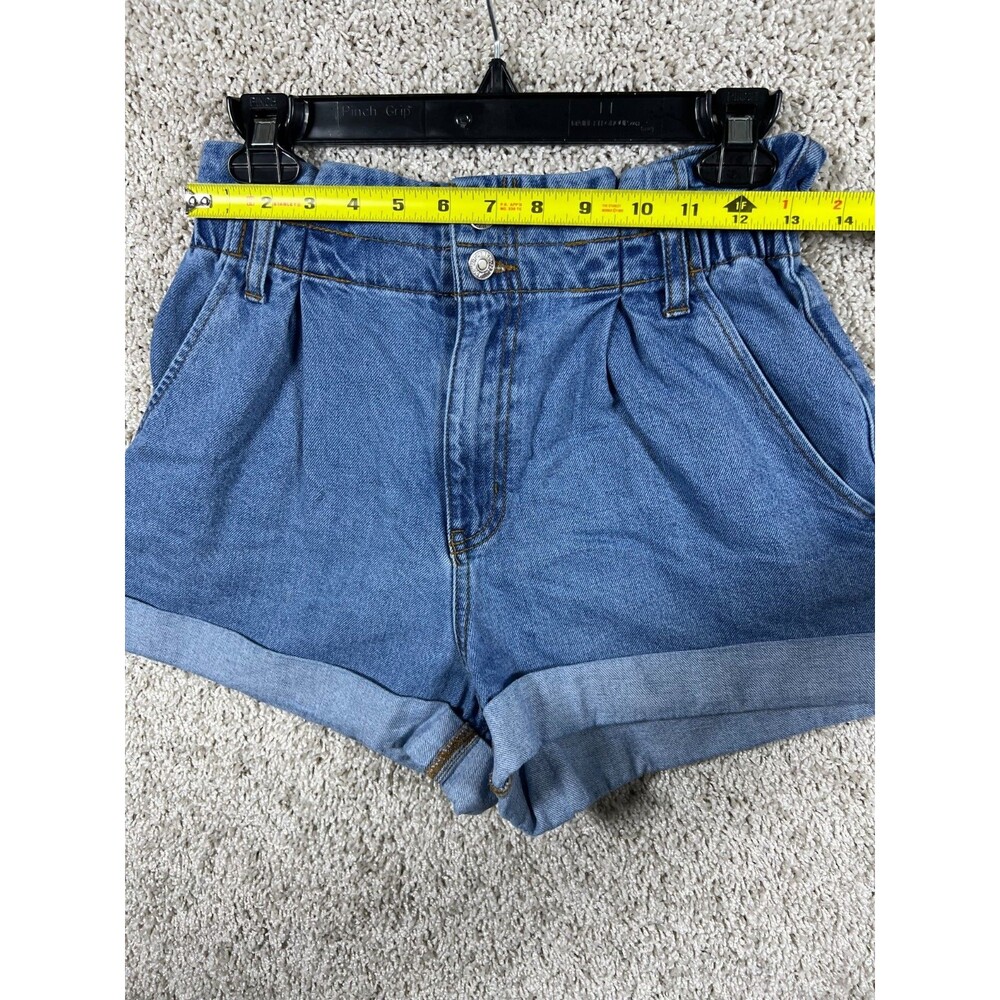 Forever21 Jean Shorts Women Blue Denim High Paperbag Waist Casual Bottoms size29 - Picture 2 of 7